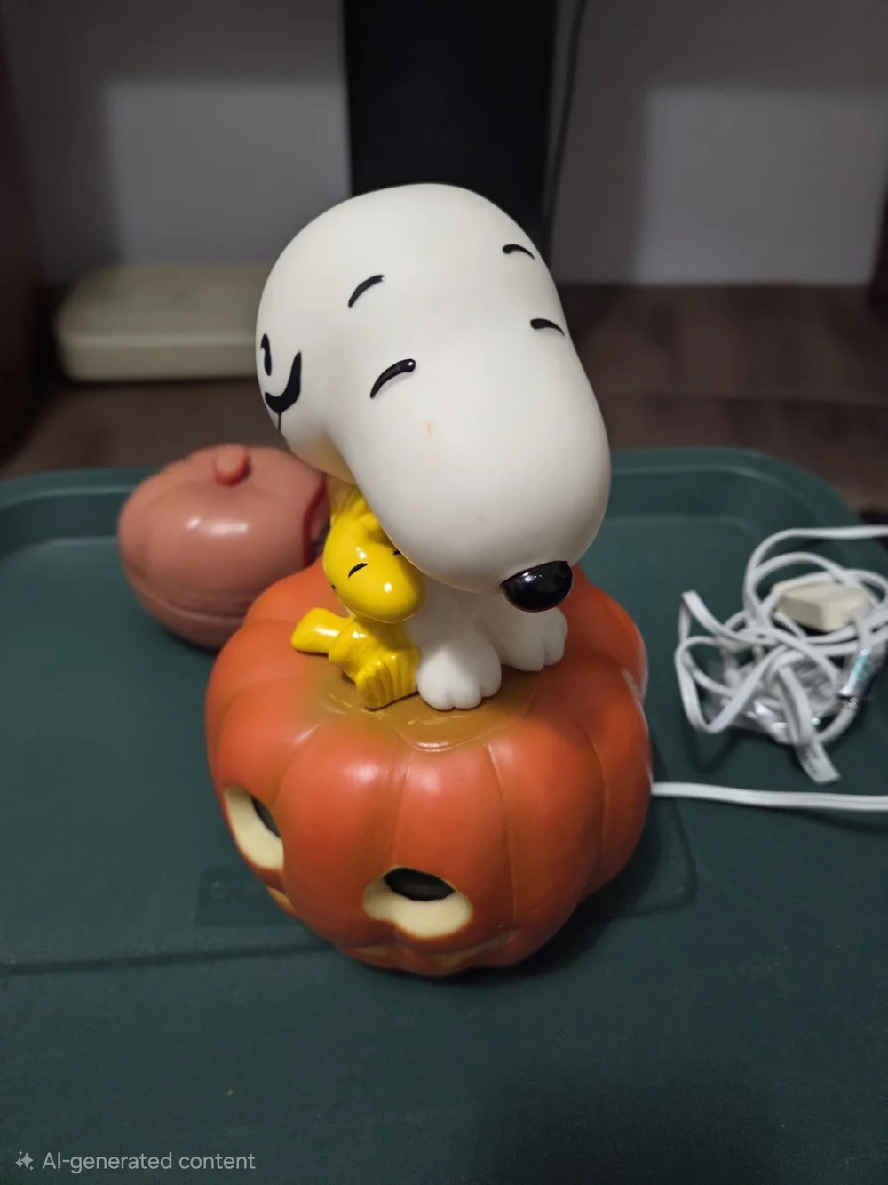 Peanuts Snoopy & Woodstock Light Up Pumpkin Halloween Blow Mold Decor